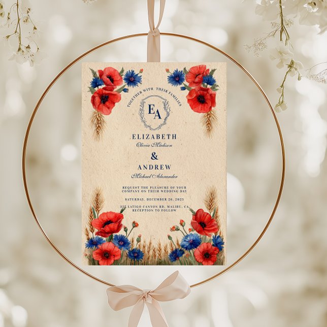 Convite Wildflower Meadow Rustic Wedding (Criador carregado)