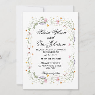 Convite Wildflower Meadow Watercolor Floral Boho