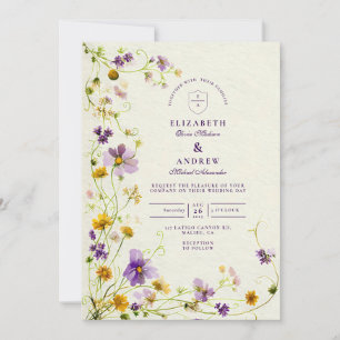 Convite Wildflower Meadow Wedding