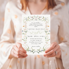 Convite Wildflower Rustic Boho Floral Wedding
