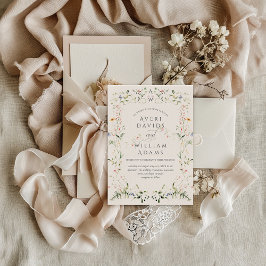 Convite Wildflower Rustic Boho Floral Wedding