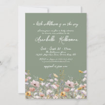 Wildflower Sage Green Baby Shower