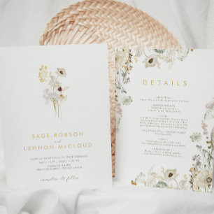 Convite Wildflower Simples Tudo Em Um Casamento