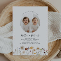 Wildflower Twin Girls Foto Aniversário Conjunto