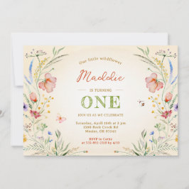 Convite Wildflower virando um aniversário de 11 ruas