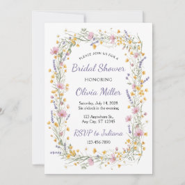 Convite Wildflower Watercolor Bridal Shower Invite