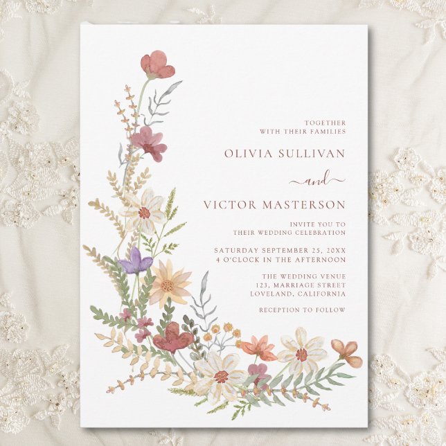 Convite Wildflower Wedding (Criador carregado)