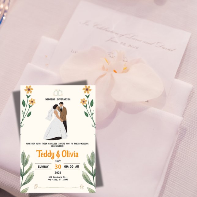 Convite Wildflower Wedding Invitation (Criador carregado)