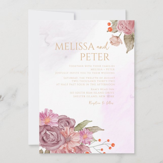 Convite Wildflower Wedding Invitation (Frente)