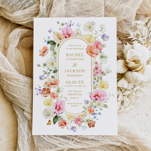 Convite Wildflower Wedding Invite, Colorful Floral Wedding (Criador carregado)
