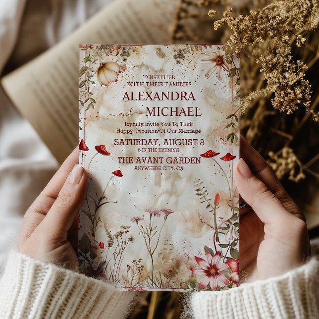 Convite Wildflower Wedding Rustic Floral (Criador carregado)