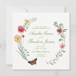 Convite Wildflower Wedding Save the Date