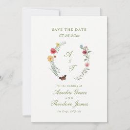 Convite Wildflower Wedding Save the Date Card