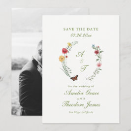 Convite Wildflower Wedding Save the Date Card