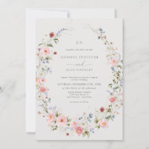 Wildflower Wreath | Casamento Rsvp De Código Qr