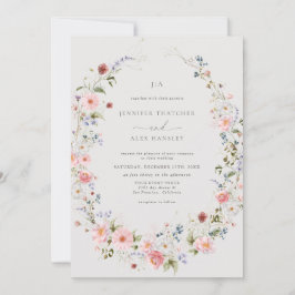 Convite Wildflower Wreath | Casamento Rsvp De Código Qr