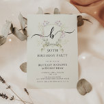 Convite Wildflower Wreath Elegante 50º aniversário<br><div class="desc">Wildflower Wreath Elegant 50th Birthday Invitation Capture o espírito de um jardim florescente com este 50º Aniversário de Maravilhas Selvagens. Uma mistura harmoniosa de flores silvestres de aquarela em sábio sereno verde, rosa e azul irradia a frescura do primavera. O monograma sofisticado acrescenta um toque personalizado a esse design simples,...</div>