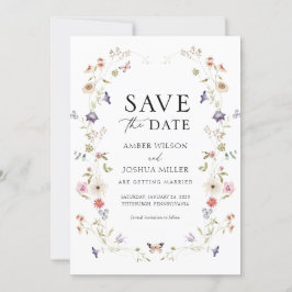 Convite Wildflower Wreath Save Date Invitation