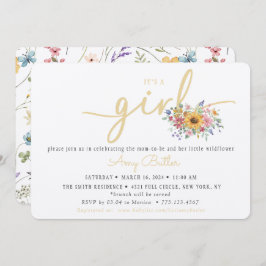 Convite Wildflower Yellow Baby Shower Invitation