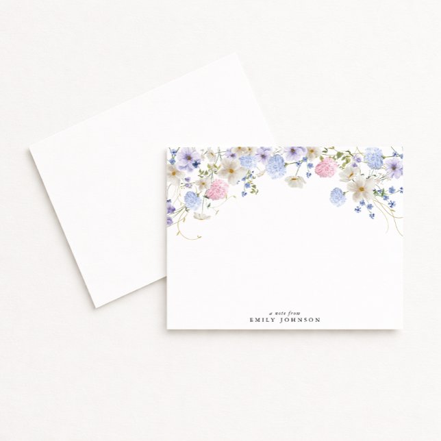 Convite Wildflowers Floral Note Card (Criador carregado)