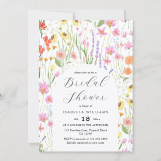 Convite Wildflowers Garden Bridal Shower Invitation
