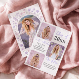 Convite Wildflowers Graduation Photo Invitation