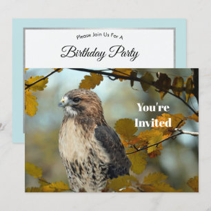 Convite Wildlife Red Tailed Hawk Autumn Foto Birthday