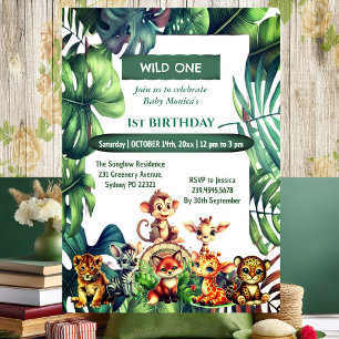 Convite Wilgle One Safari Tropical Sai Aniversário