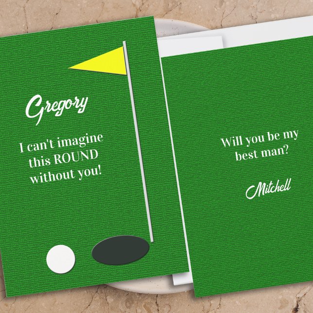 Convite Will You Be My Best Man Golf Green Proposal Cards (Criador carregado)
