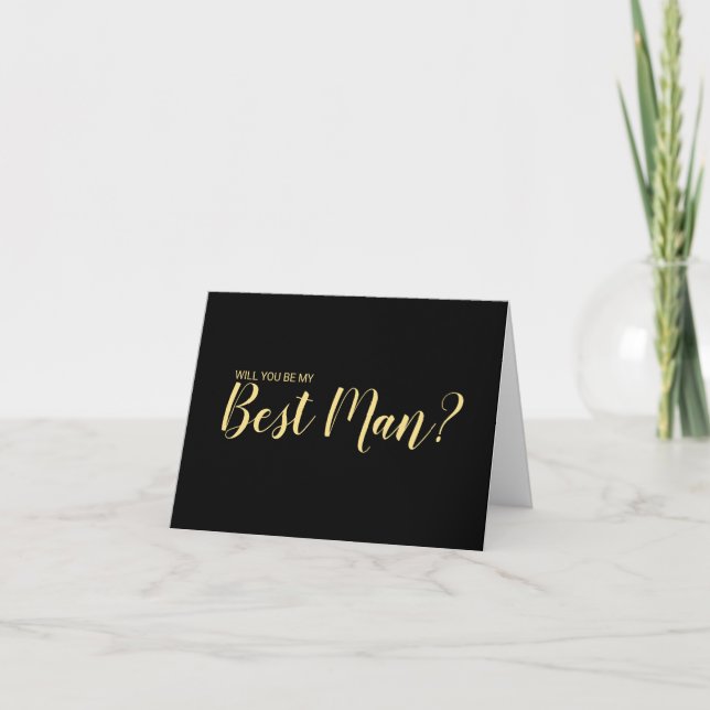 Convite Will You Be My Best Man? Modern Proposal Card (Frente)