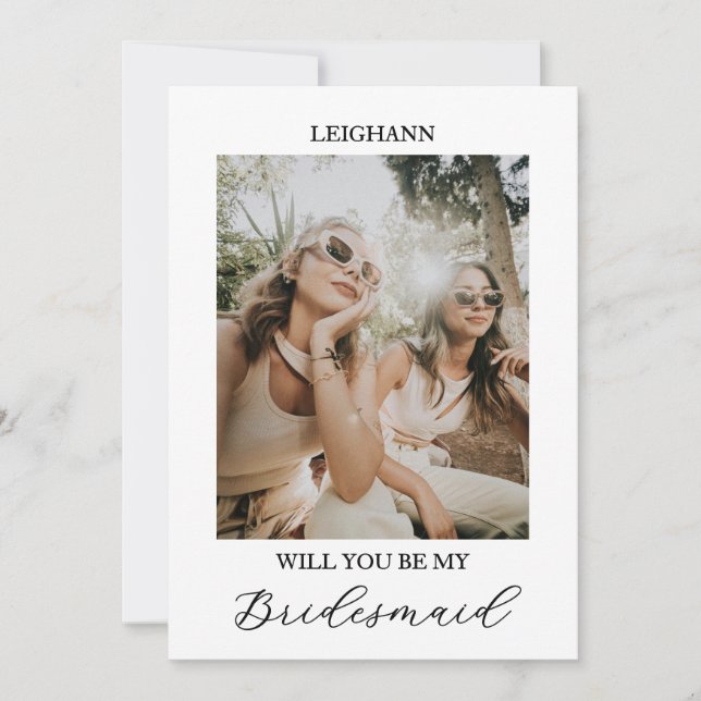 Convite Will You Be My Bridesmaid Bridesmaid Proposal Card (Frente)