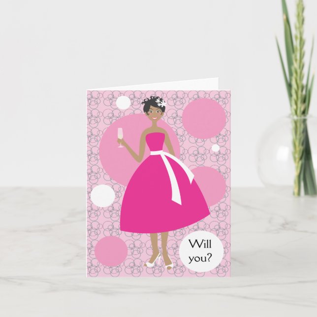Convite Will You Be My Bridesmaid? Card (Frente)