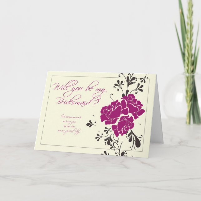 Convite Will you be my Bridesmaid? Card (Frente)