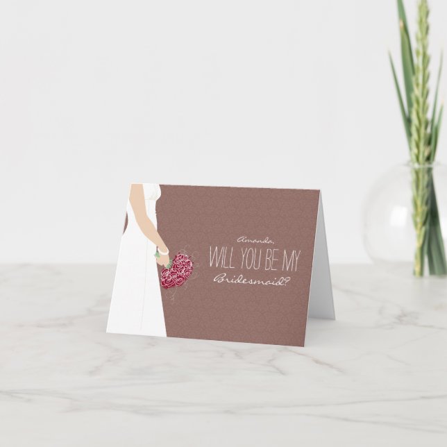 Convite Will You Be My Bridesmaid Card (chocolate) (Frente)