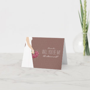 Convite Will You Be My Bridesmaid Card (chocolate)