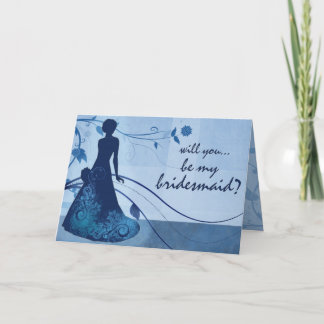 Convite Will you be my bridesmaid in blue