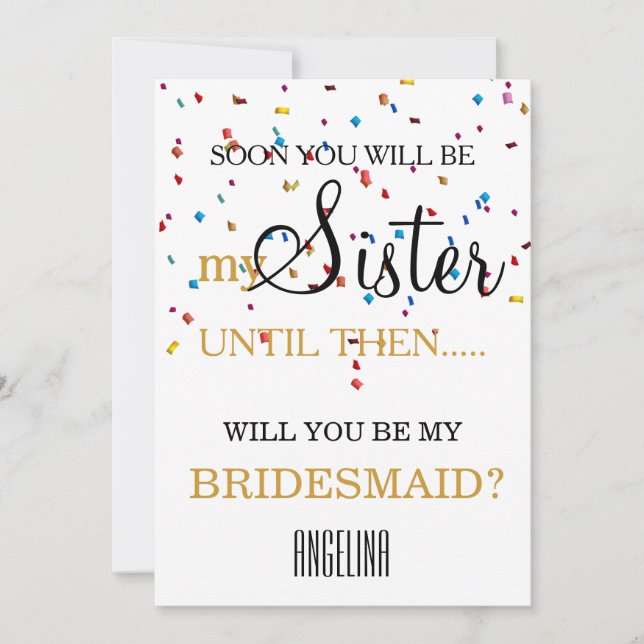 Convite Will you be my bridesmaid? invitation (Frente)