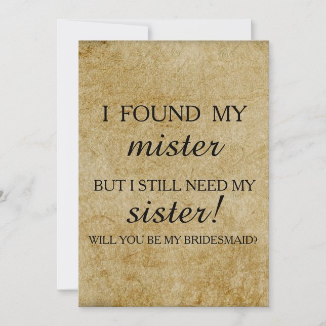 Convite Will you be my bridesmaid? invitation (Frente)
