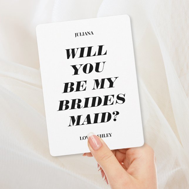 Convite Will You Be My Bridesmaid? Modern Text Invitation (Criador carregado)