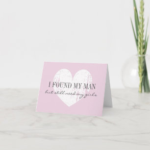 Convite Will you be my bridesmaid pink heart request cards