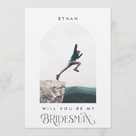 Convite Will you be my Bridesman Minimal Photo Modern Arch