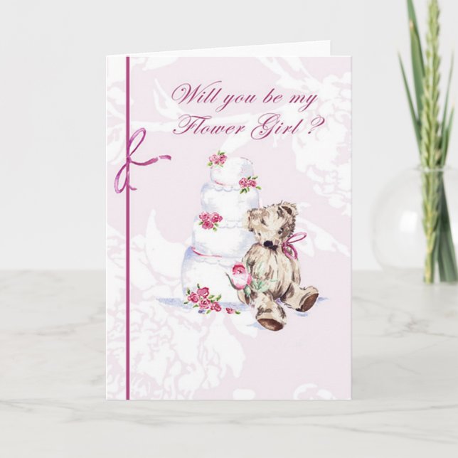 Convite Will you be my Flower Girl? Card (Frente)