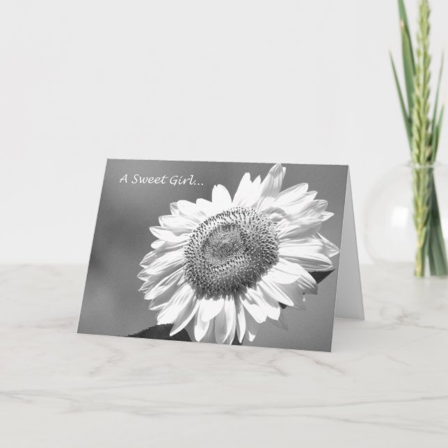 Convite Will You Be My Flower Girl? Card -- Sunflower (Frente)