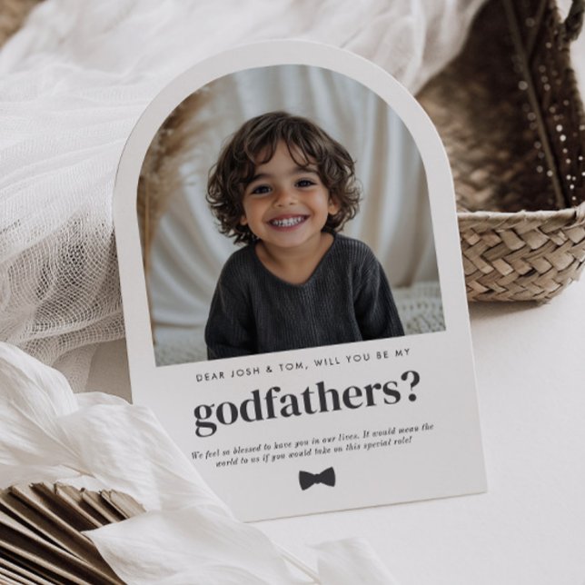 Convite Will You Be My Godfathers Arch Photo Proposal (Zazzle Will You Be My Godfathers Arch Photo Proposal Invitation)