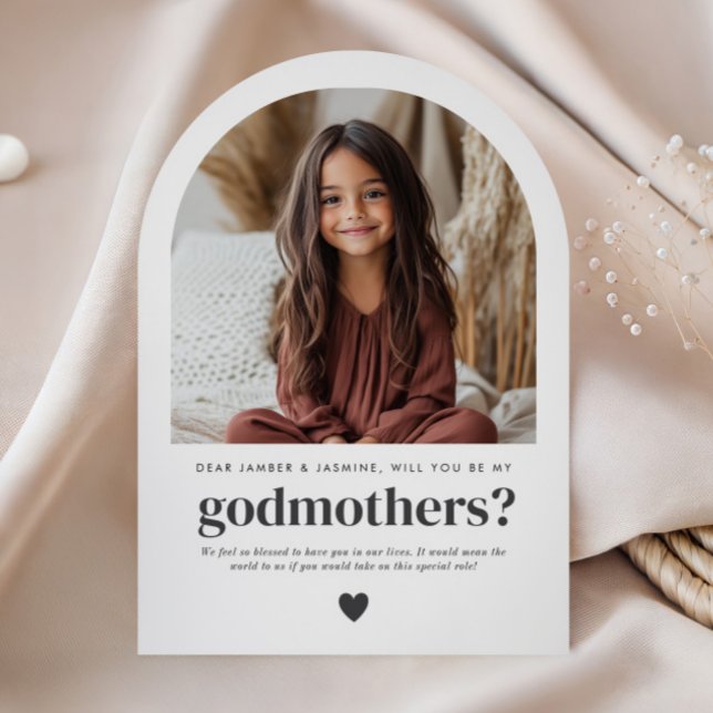 Convite Will You Be My Godmothers Arch Photo Proposal (Zazzle Will You Be My Godmothers Arch Photo Proposal Invitation)