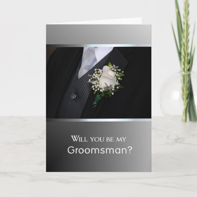Convite Will You Be My Groomsman? (Frente)
