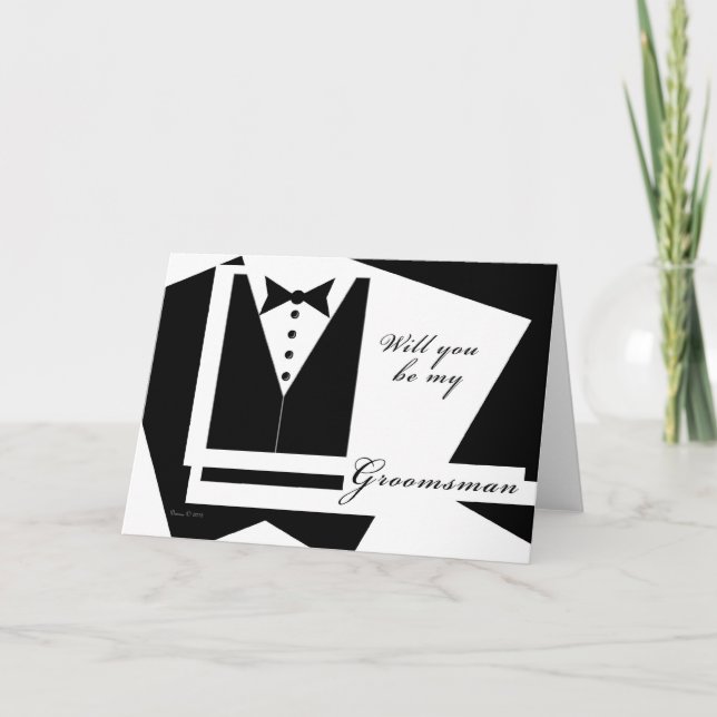 Convite Will you be my Groomsman Blank Card (Frente)