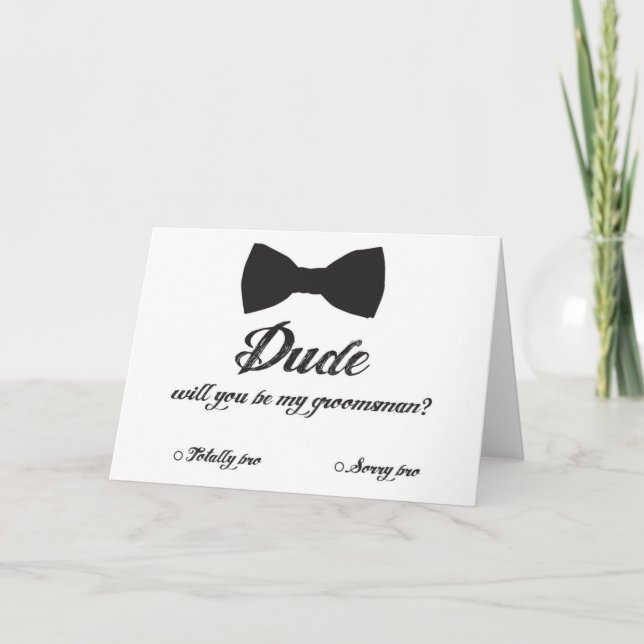 Convite Will you be my groomsman bow tie card (Frente)
