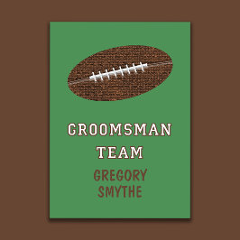Convite Will You Be My Groomsman Football Theme Card