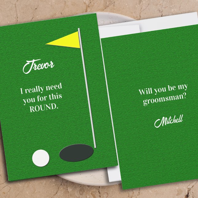 Convite Will You Be My Groomsman Golf Proposal Cards (Criador carregado)